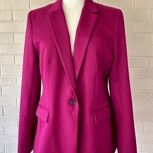 Banana Republic Long and Lean Blazer Womens SZ 14 Magenta Berry